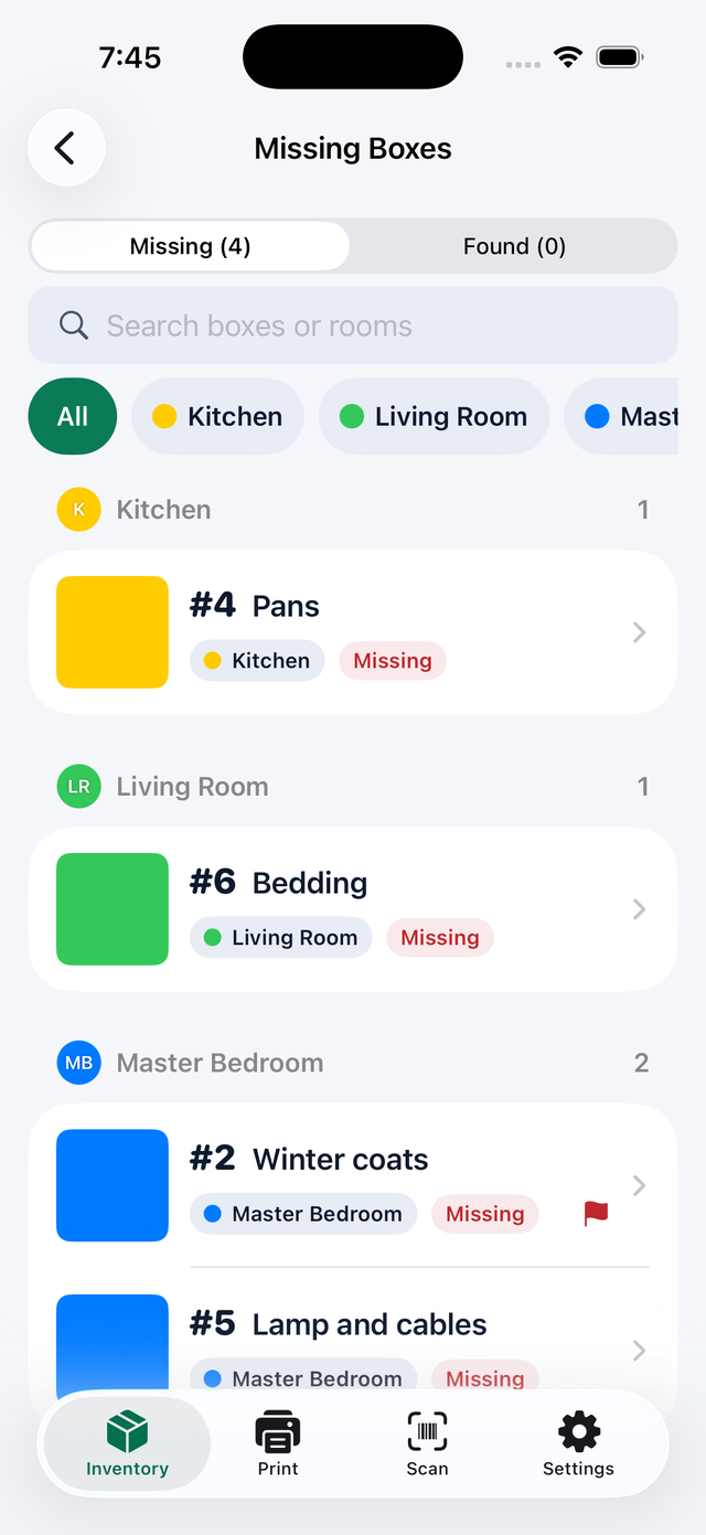 Lading screen on iPhone: missing boxes